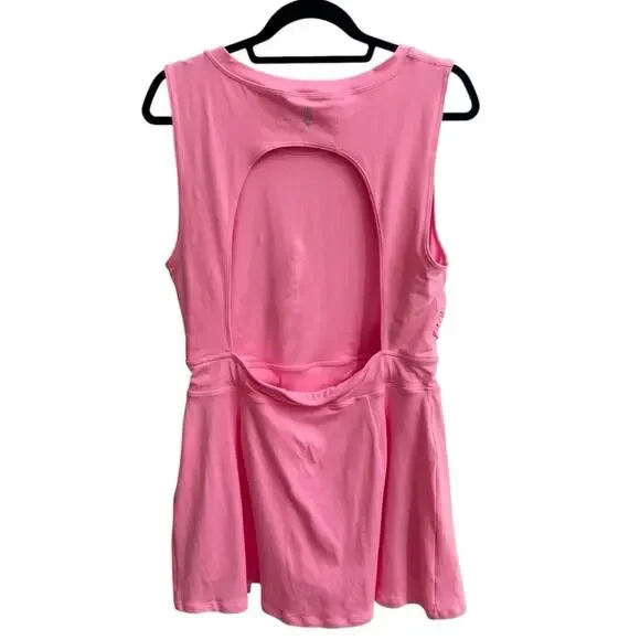 Free People Movement Pink Easy Does it Mini Dress Romper Jumper Sz XL Athleisure - Picture 3 of 9